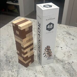 Tower tumble/Jenga Wooden stacking block Game - Team blockade, 2 wooden colors
